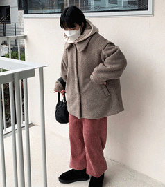 baon-棉服<br>바온-디리타 하프 양털 코트 (2color)