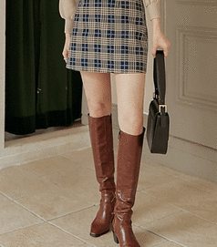 common-unique-裙褲<br>커먼유니크-[SKIRT] RENSIA HOUND CHECK PANTS SKIRT