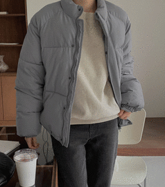 laurenhi-棉服<br>로렌하이-샤엔 하이넥 숏 패딩 점퍼(웰론솜100%) - 3 color