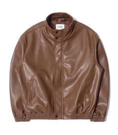 QT8 Garments-外套 <br>QT8 Garments-[3월 25일 예약배송]WA Vegan Leather Hidden Jacket (Brown)
