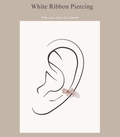 jlauren-耳環<br>제이로렌-제이로렌 로즈골드 리본 피어싱 P0374
