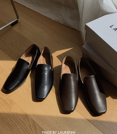 laurenhi-平底鞋<br>로렌하이-[Made Laruen]소프트 스탭 로퍼(ver.슬림스퀘어바부슈) - 2 color