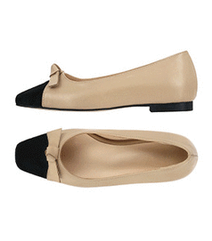 attrangs-平底鞋<br>아뜨랑스-아뜨랑스 - sh2539 배색 디자인의 리본 포인트 플랫 슈즈 shoes