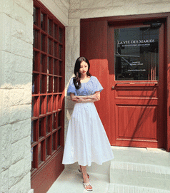 milkcocoa-襯衫<br>밀크코코아-summer srtiped cotton blouse