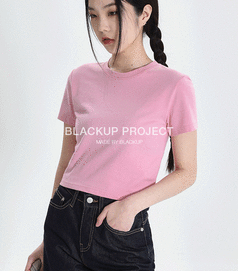 BLACKUP-T恤<br>블랙업-[MADE] 페페 라운드 크롭 티셔츠