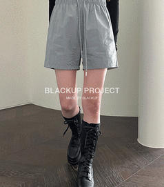 BLACKUP-短褲<br>블랙업-[MADE] 에드문 나일론 4부 밴딩팬츠