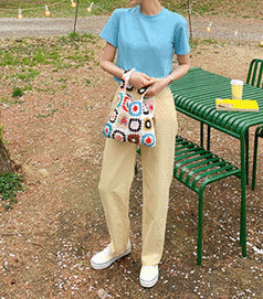 attrangs-長褲<br>아뜨랑스-아뜨랑스 - ps3860 7가지 컬러 구성의 피그먼트 와이드 코튼 팬츠 pants