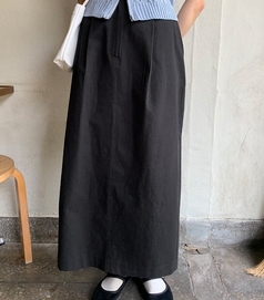 baon-長裙<br>바온-레치 핀턱 롱 스커트 (2color)